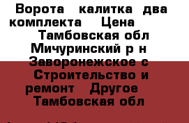 Ворота   калитка (два комплекта) › Цена ­ 30 000 - Тамбовская обл., Мичуринский р-н, Заворонежское с. Строительство и ремонт » Другое   . Тамбовская обл.